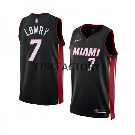NBA Mænd Trøje Miami Heat Kyle Lowry 7 Nike 2022-23 Icon Edition Sort Swingman